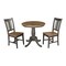 International Concepts Round 30 in Rd Top Pedestal Table, 2 San Remo Chairs, Hickory/Washed Coal, 30 in W, 30 in L, Wood K45-30RT-C10-2 - alternate 1